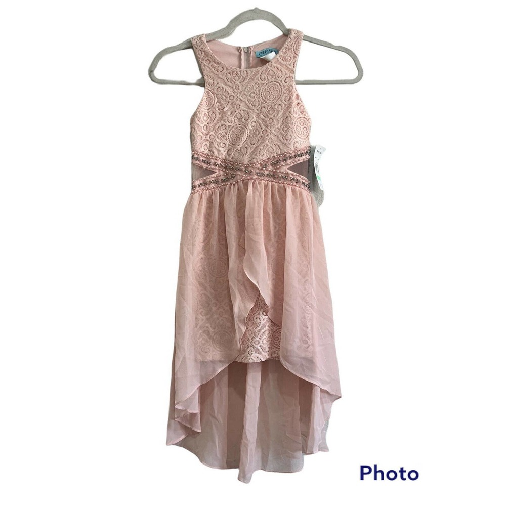 Tween Diva Blush Pink Dress, Jewels, Sleeveless NWT Girls Size 8 1H